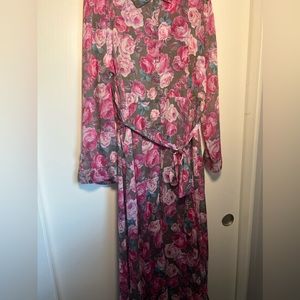 TORRID SIZE 1 Maxi floral woven shirt dress